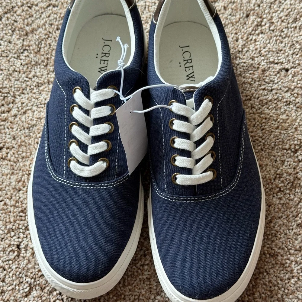 J. Crew Navy‎ Canvas Sneakers NWT Sz 10-M